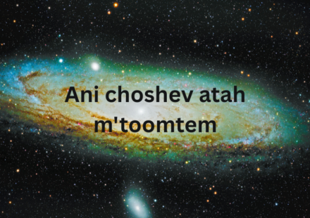 Ani choshev atah m'toomtem